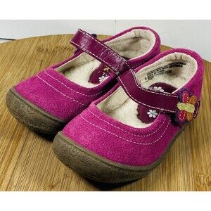 Carole Little Toddler Size 6 Girls Mary Jane Purple Leather Butterfly,